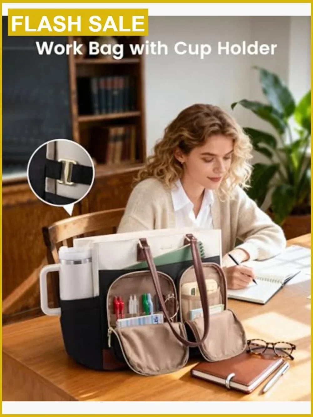 Laptop Lunch Tote Bag for Women, Insulated Leak-Proof Cooler, Fits 15.6 Inch,